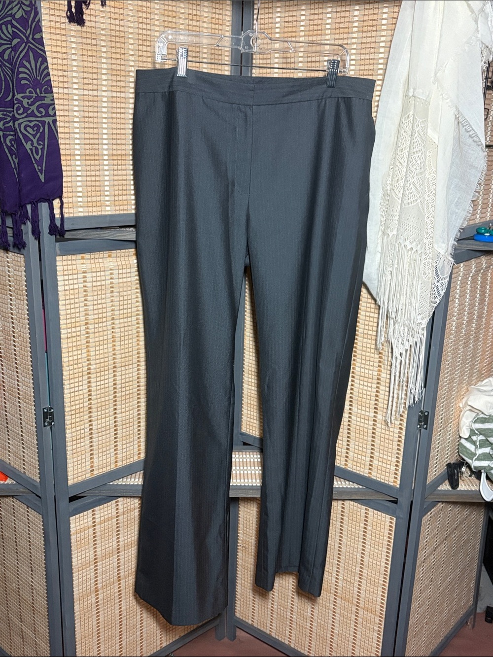 Kasper Women's Charcoal Wide-Leg Dress Pants
